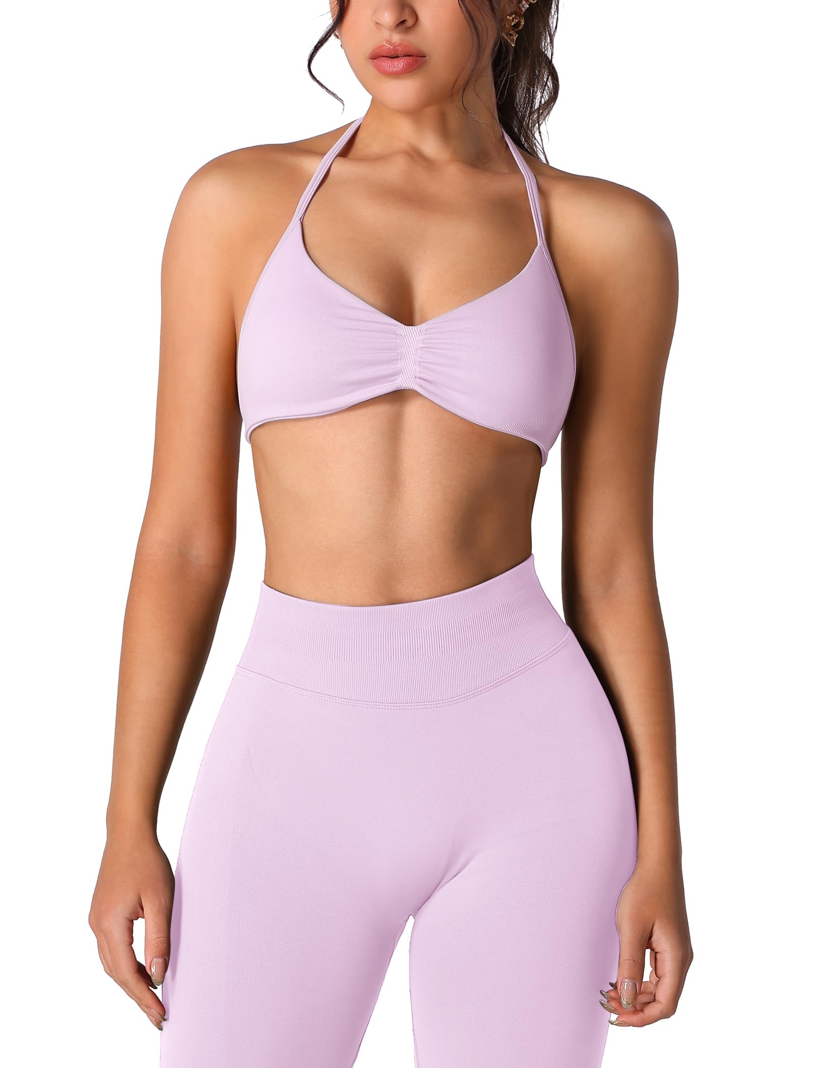 ABOCIW Seamless Halter Workout Bra for Women
| ABOCIW High Waist Leggings for Women Scrunch Butt
| ABOCIW Women's 2 Pie